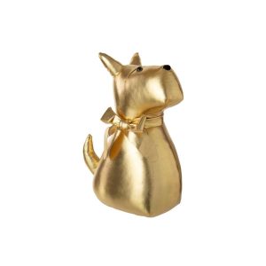 DOORSTOP DOG POLYESTER GOLD