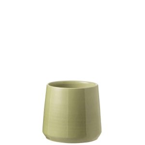 FLOWERPOT ROUND CERAMIC GREEN MEDIUM