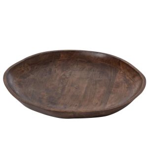TRAY UNEVEN MANGO WOOD DARK BROWN