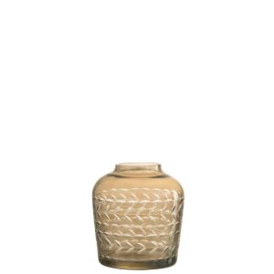 TEALIGHT HOLDER TWIG ROUND GLASS SMOKE