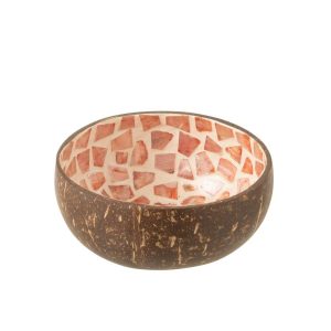 BOWL COCONUT MOSAIC COCONUT + SHELL DARK PINK
