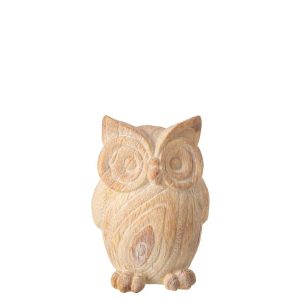 OWL WOOD IMITATION POLYRESIN BEIGE SMALL