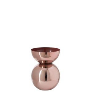 VASE SHINY ROUND METAL COPPER SMALL