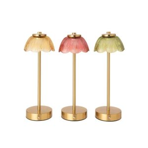 TABLE LAMP FLOWER MATEL MULTI ASSORTMENT OF 3