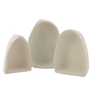 SET OF 3 WALL RACKS PAPER MACHE WHITE