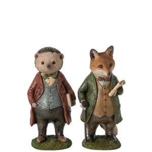 FOX HEDGEHOG + SUIT POLYRESIN MULTI ASSORTMENT OF 2