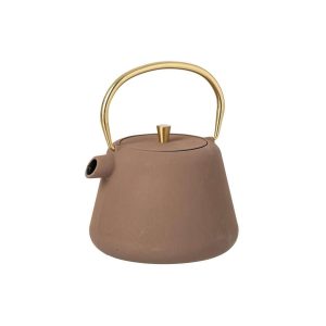 TEAPOT CAST IRON TAUPE/GOLD