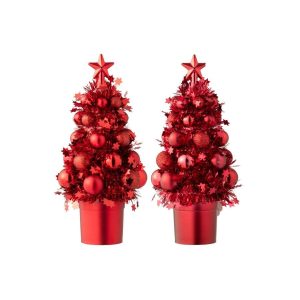 CHRISTMAS TREE BAUBLES POLYSTYRENE CHRISTMAS RED ASSORTMENT OF 2