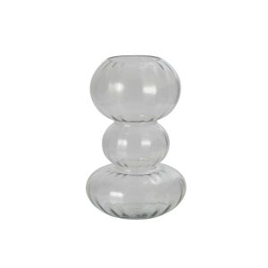 VASE BUBBLE ROUND GLASS TRANSPARENT LARGE