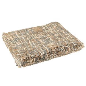 PLAID TWEED POLYESTER LIGHT BLUE/BEIGE