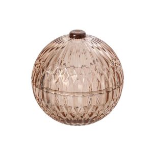 JAR DECORATIVE BALL GLASS DARK ORANGE