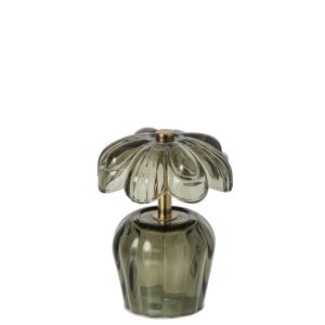 LAMP FLOWER GLASS OLIVE