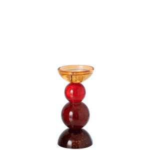 CANDLE HOLDER GLASS MULTI SMALL
