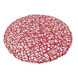 PLACEMAT ROUND SYNTHETIC RED