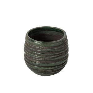 FLOWERPOT CERAMIC PETROL MEDIUM