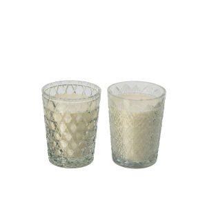 SCENTED CANDLE VICTOR & VICTOIRE WAX WHITE MEDIUM ASSORTMENT OF 2
