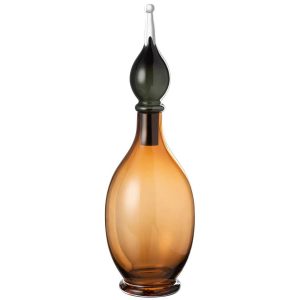 VASE+CAP PHIAL DECO JO GLASS BROWN LARGE