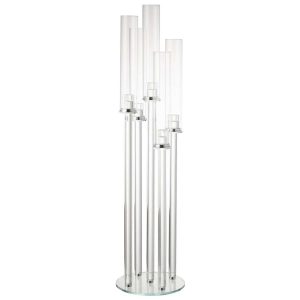 CANDLE HOLDER 5 THIN GLASS TRANSPARENT