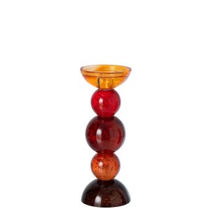 CANDLE HOLDER GLASS MULTI LARGE