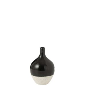 VASE IVA PORCELAIN BLACK/WHITE S