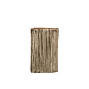 VASE RIBBED ALUMINIUM GOLD LARGE