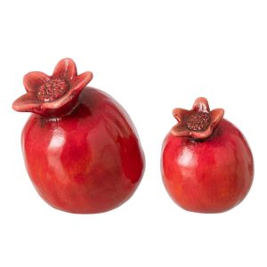 SET OF 2 POMEGRANATE  CLAY RED