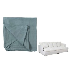 COVER SEAT+11 CUSHIONS BEACH LINEN JEANS BLUE