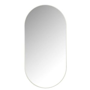 MIRROR OVAL GLASS/METAL WHITE