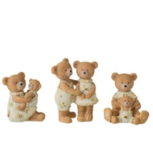 BEAR COUPLE + CHILDREN POLYRESIN CAMEL ASSORTMENT OF 3