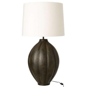 TABLE LAMP RIBBED ALUMINIUM BROWN
