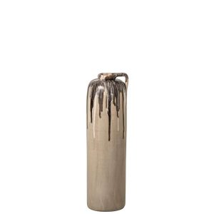 VASE CERAMIC BEIGE/BROWN SMALL