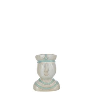 FLOWERPOT HEAD SAILOR PORCELAIN WHITE/AZURE LARGE