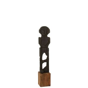 STATUE MARA RECYCLED WOOD BLACK/NATURAL