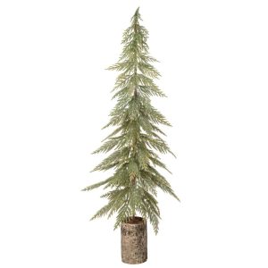 CHRISTMAS TREE WOODEN BASE POLYETHYLENE DARK GREEN/NATURAL LARGE