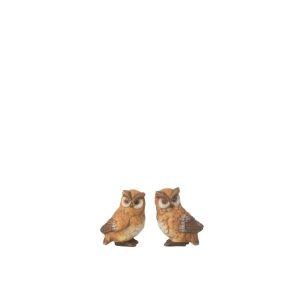 OWL PORCELAIN BROWN SMALL ASSORTMENT OF 2