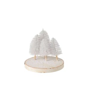 DECORATIVE TRAY TREES BARK NATURAL/WHITE SMALL
