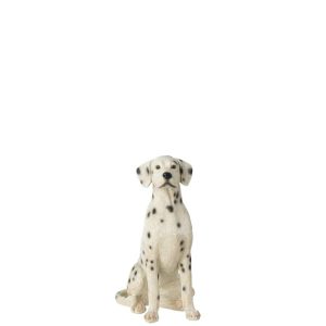 DOG DALMATIAN POLYRESIN WHITE/BLACK SMALL