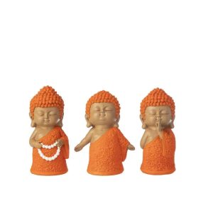 MONK CHAIN POLYRESIN ORANGE ASSORTMENT OF 3