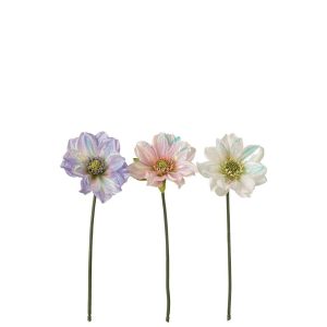 DAHLIA POLYESTER LIGHT BLUE/LIGHT PINK ASSORTMENT OF 3