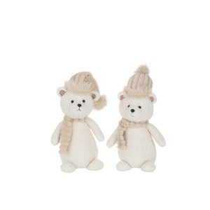 BEAR HAT SCARF TEXTILE BEIGE SMALL ASSORTMENT OF 2