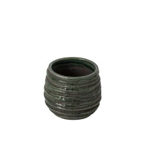 FLOWERPOT CERAMIC PETROL SMALL