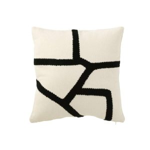 CUSHION STRIPE TEXTILE WHITE/BLACK
