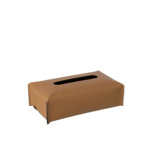 TISSUE BOX PU CAMEL