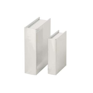 SET OF 2 BOX SHINY MDF SILVER