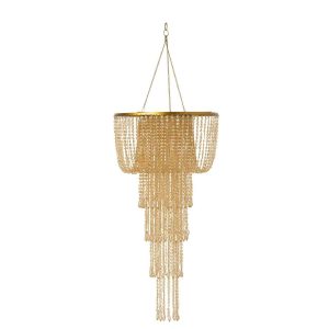 LAMP SHADE CHANDELIER BEADS GOLD SMALL