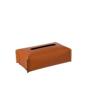 TISSUE BOX PU COGNAC