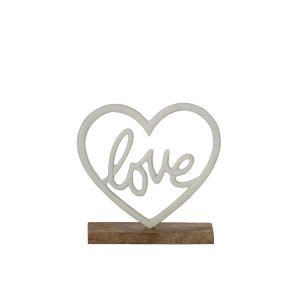 LOVE ON BASE HEART ALUMINIUM WHITE/NATURAL SMALL