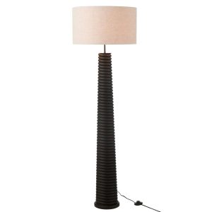 FLOOR LAMP THREADED AILANTHUS WOOD BLACK/GREY