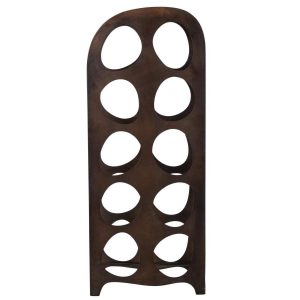 WINE RACK IRON BROWN