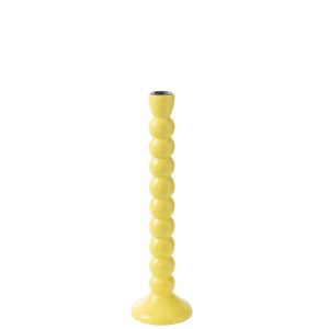CANDLE HOLDER MANGO WOOD YELLOW